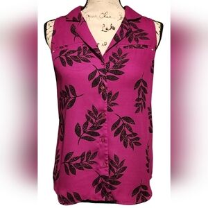 Apt 9 Sleeveless Collared Button Down Blouse